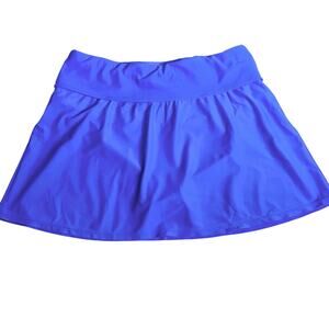 Simply Swim Skirt Blue Tankini Bottom Skort Built-Brief Size 16 Vacation Beach